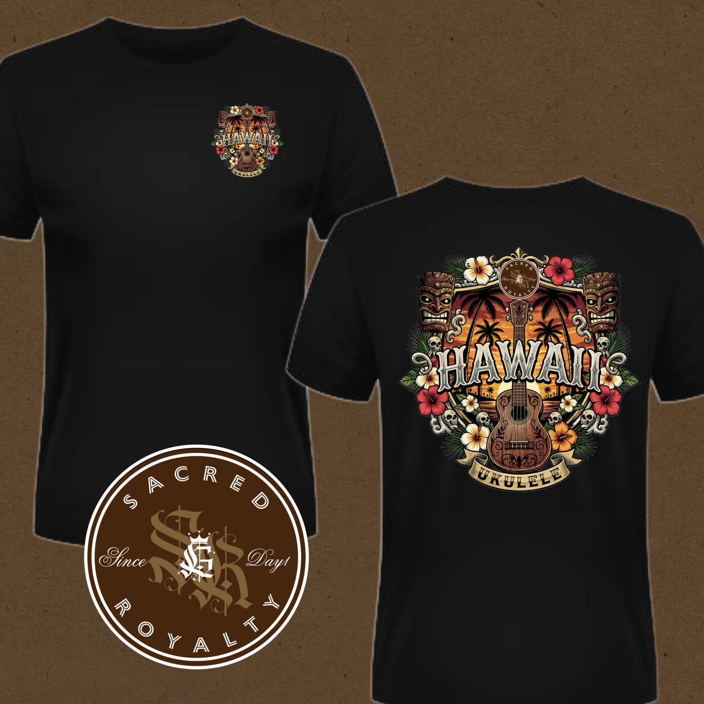 Hawaii Design (Brown on Black)