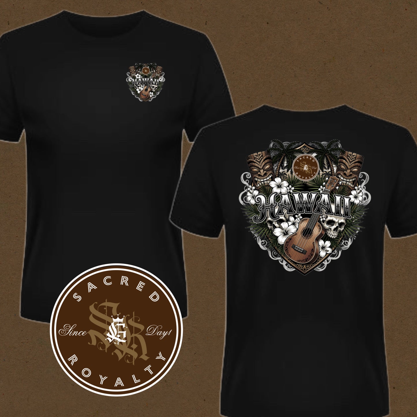 Hawaii Design (Brown on Black)