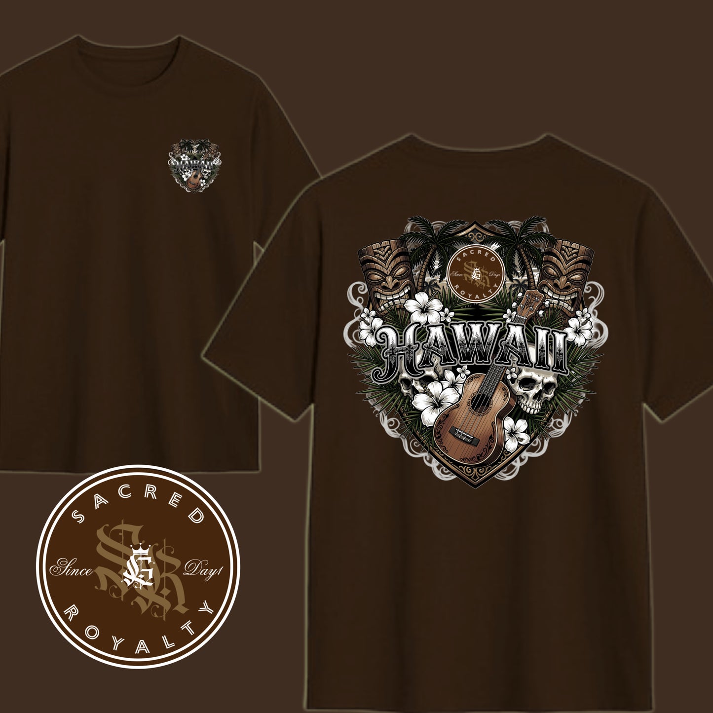 Hawaii Design (Brown on Black)