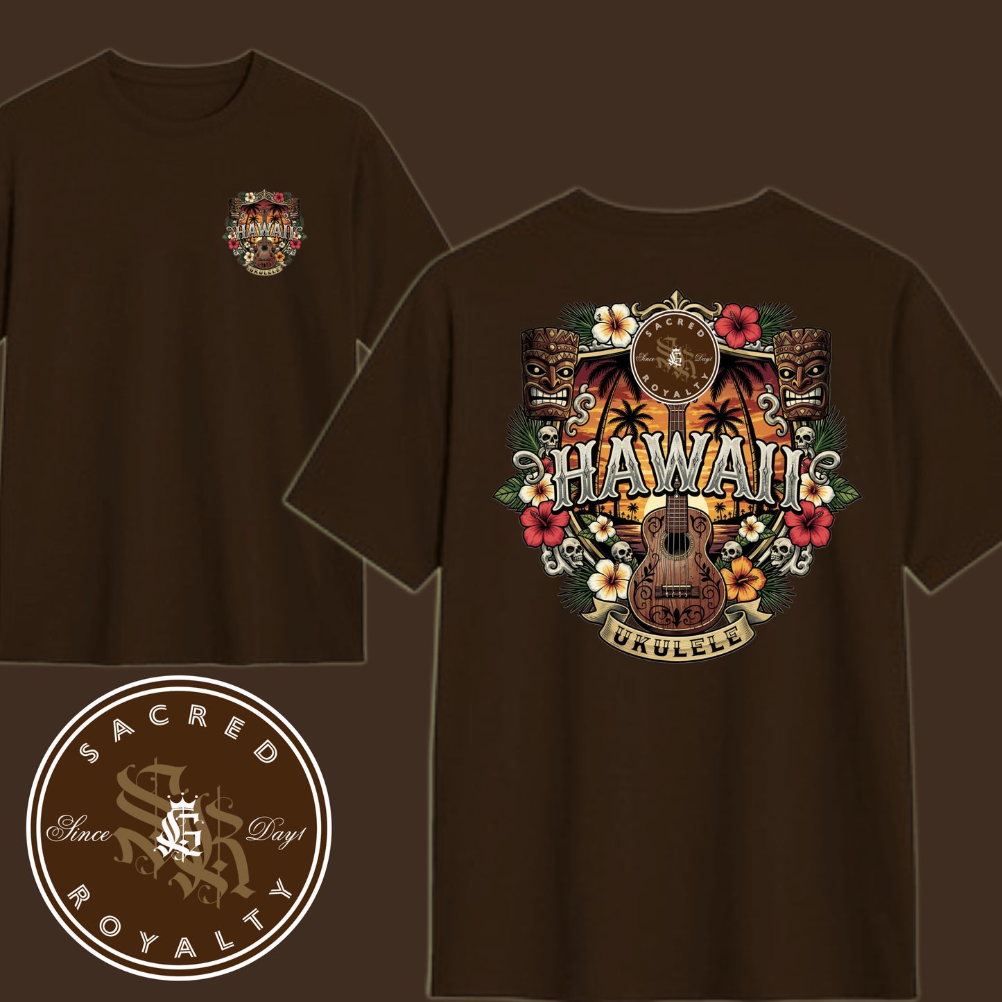 Hawaii Design (Brown on Black)